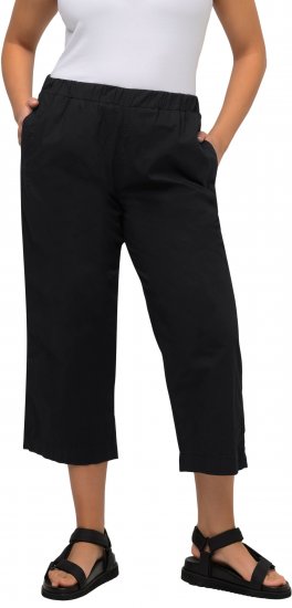 Ulla Popken Cropped Ruby Fit Pants Black - Naisten farkut ja housut isot koot - 