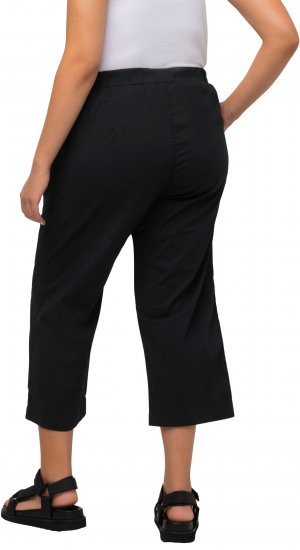 Ulla Popken Cropped Ruby Fit Pants Black - Naisten farkut ja housut isot koot - 