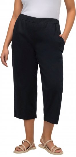 Ulla Popken Cropped Ruby Fit Pants Navy - Naisten farkut ja housut isot koot - 