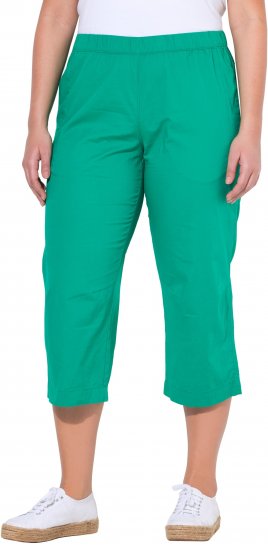 Ulla Popken Cropped Ruby Fit Pants Emerald Green - Naisten farkut ja housut isot koot - 