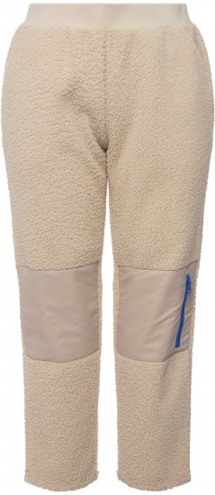 Ulla Popken Teddy Fleece Knee Patch Pants Beige - Naisten farkut ja housut isot koot - 
