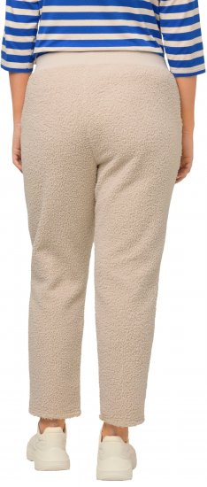 Ulla Popken Teddy Fleece Knee Patch Pants Beige - Naisten farkut ja housut isot koot - 