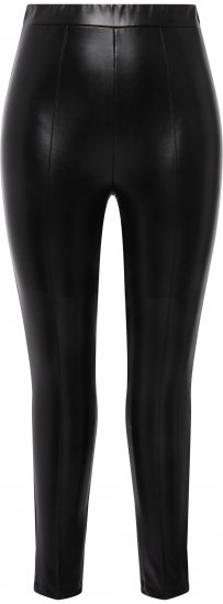 Ulla Popken Faux Leather Leggings Black - Naisten farkut ja housut isot koot - 