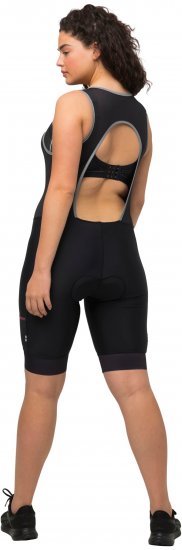 Ulla Popken Padded Cycling Zip Front Bodysuit Black - Naisten farkut ja housut isot koot - 
