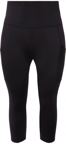 Ulla Popken Cropped High Waisted Leggings Black - Naisten farkut ja housut isot koot - 