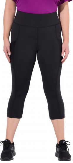 Ulla Popken Cropped High Waisted Leggings Black - Naisten farkut ja housut isot koot - 