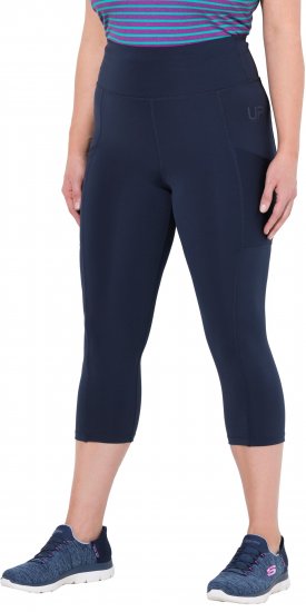 Ulla Popken Cropped High Waisted Leggings Navy - Naisten farkut ja housut isot koot - 