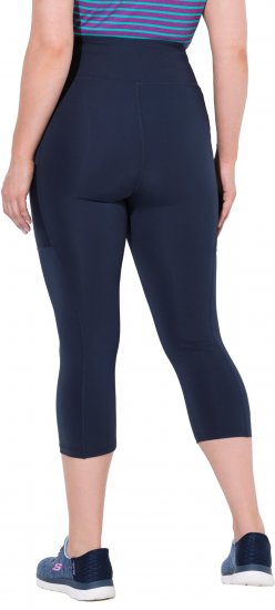 Ulla Popken Cropped High Waisted Leggings Navy - Naisten farkut ja housut isot koot - 