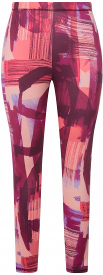 Ulla Popken Abstract Print Ski Leggings Red - Naisten farkut ja housut isot koot - 