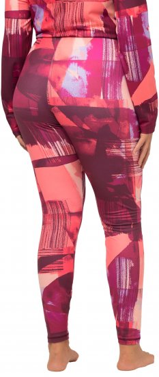 Ulla Popken Abstract Print Ski Leggings Red - Naisten farkut ja housut isot koot - 