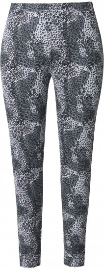 Ulla Popken Leopard Print Leggings Black - Naisten farkut ja housut isot koot - 