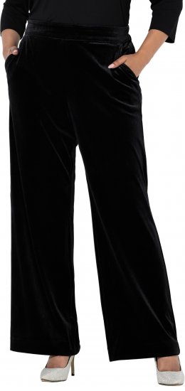 Ulla Popken Velvet Suit Pants Black - Naisten farkut ja housut isot koot - 