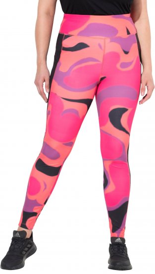 Ulla Popken Abstract Print Quick Dry Leggings Purple - Naisten farkut ja housut isot koot - 