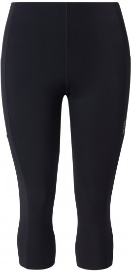 Ulla Popken Cropped Sports Leggings Black - Naisten farkut ja housut isot koot - 