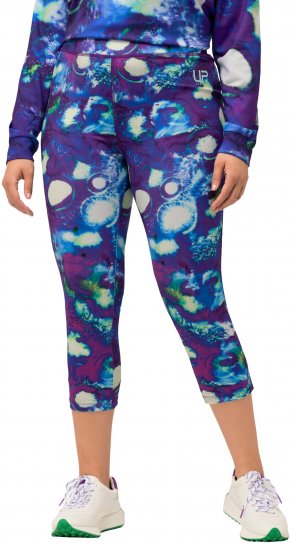 Ulla Popken Neon Bubble Quick Dry Leggings Blue - Naisten farkut ja housut isot koot - 
