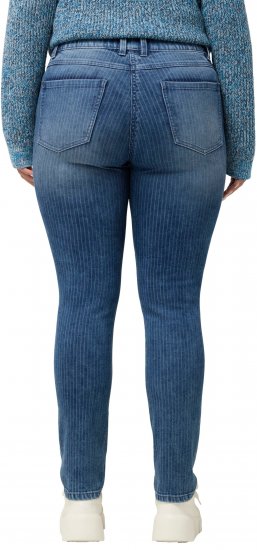 Ulla Popken Textured Stripe Sarah Slim Fit Jeans Blue - Naisten farkut ja housut isot koot - 