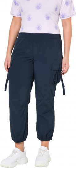 Ulla Popken Elastic Waist Cargo Pants Navy - Farkut & Housut Isoissa Koissa – Plus Size - 