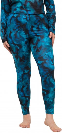 Ulla Popken Ink Print Functional Ski Leggings Blue - Naisten farkut ja housut isot koot - 