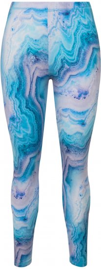 Ulla Popken Marble Ski Leggings Blue - Naisten farkut ja housut isot koot - 
