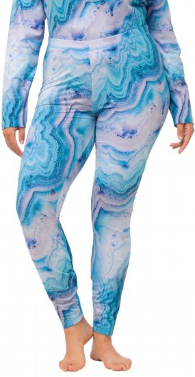 Ulla Popken Marble Ski Leggings Blue - Naisten farkut ja housut isot koot - 