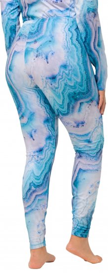 Ulla Popken Marble Ski Leggings Blue - Naisten farkut ja housut isot koot - 