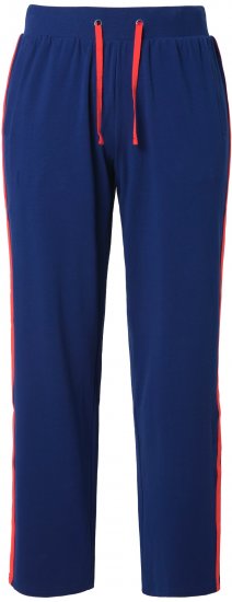 Ulla Popken Side Stripe Joggers Blue - Naisten farkut ja housut isot koot - 