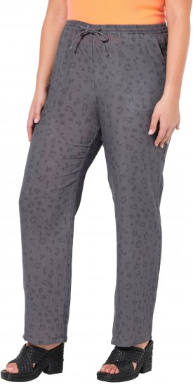 Ulla Popken Muslin Pull On Pants Black - Naisten farkut ja housut isot koot - 