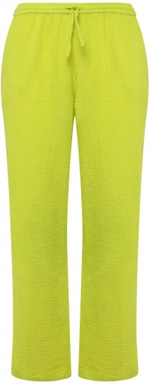 Ulla Popken Muslin Pull On Pants Green - Naisten farkut ja housut isot koot - 