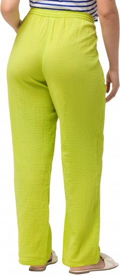 Ulla Popken Muslin Pull On Pants Green - Naisten farkut ja housut isot koot - 