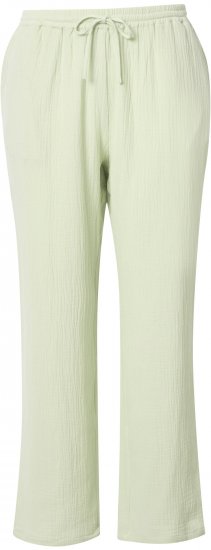 Ulla Popken Muslin Pull On Pants Green - Naisten farkut ja housut isot koot - 