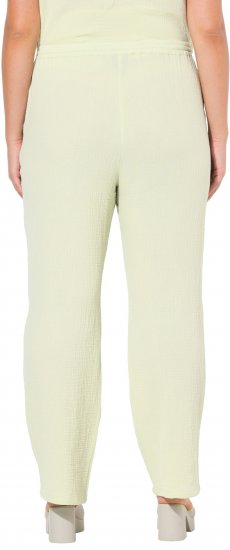 Ulla Popken Muslin Pull On Pants Green - Naisten farkut ja housut isot koot - 