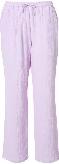 Ulla Popken Muslin Pull On Pants Purple - Naisten farkut ja housut isot koot - 