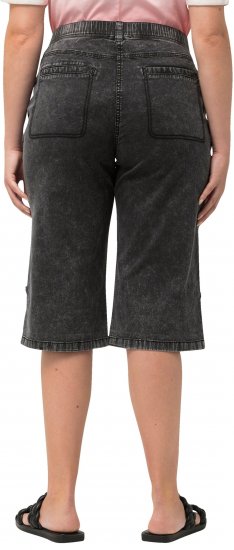 Ulla Popken Denim Acid Wash Bermuda Shorts Black - Naisten farkut ja housut isot koot - 