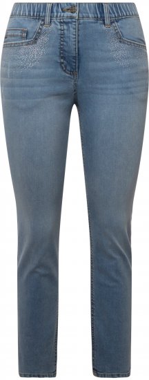 Ulla Popken Rhinestone Detail Stretch Fit Skinny Jeans Blue - Naisten farkut ja housut isot koot - 
