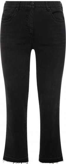 Ulla Popken Sarah Fringe Hem Jeans Black - Naisten farkut ja housut isot koot - 