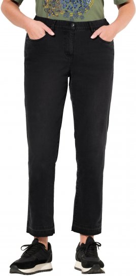 Ulla Popken Sarah Fringe Hem Jeans Black - Naisten farkut ja housut isot koot - 