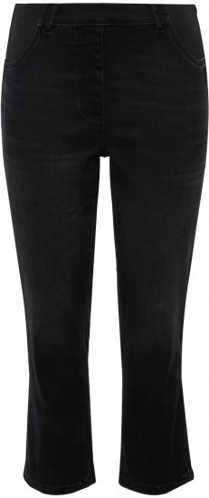 Ulla Popken Sienna Crop Stretch Jeans Black - Farkut & Housut Isoissa Koissa – Plus Size - 