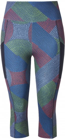 Ulla Popken Quick Dry Cropped Geometric Print Leggings Grey - Naisten farkut ja housut isot koot - 