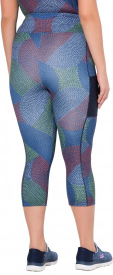 Ulla Popken Quick Dry Cropped Geometric Print Leggings Grey - Naisten farkut ja housut isot koot - 