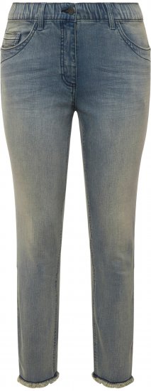 Ulla Popken Fringed Hem Sarah Jeans Blue - Naisten farkut ja housut isot koot - 