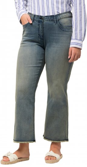 Ulla Popken Fringed Leg Mandy Jeans Blue - Naisten farkut ja housut isot koot - 