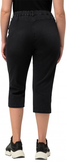 Ulla Popken Sienna Stretch Denim Capris Black - Naisten farkut ja housut isot koot - 