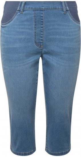 Ulla Popken Sienna Stretch Denim Capris Blue - Naisten farkut ja housut isot koot - 