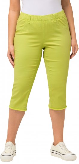 Ulla Popken Stretch Fit Raw Hem Capris Pistachio - Farkut & Housut Isoissa Koissa – Plus Size - 