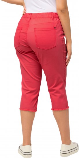 Ulla Popken Stretch Fit Raw Hem Capris Dark Coral - Farkut & Housut Isoissa Koissa – Plus Size - 