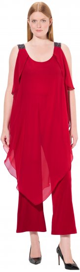 Ulla Popken Layered Chiffon Jumpsuit - Naisten farkut ja housut isot koot - 