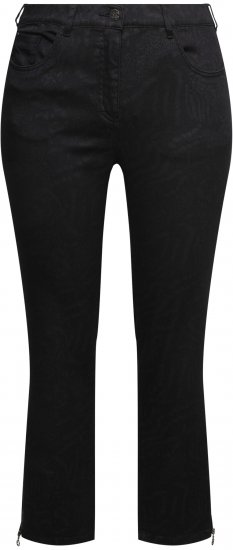Ulla Popken Animal Print Stretch Fit Jeans Black - Farkut & Housut Isoissa Koissa – Plus Size - 