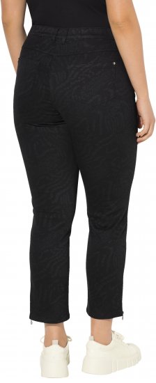 Ulla Popken Animal Print Stretch Fit Jeans Black - Farkut & Housut Isoissa Koissa – Plus Size - 