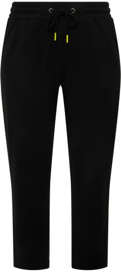 Ulla Popken Decorative Seam Sweatpants Black - Naisten farkut ja housut isot koot - 