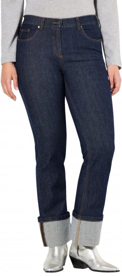 Ulla Popken Turn Up Hem Wide Leg Mary Jeans Grey Denim - Farkut & Housut Isoissa Koissa – Plus Size - 